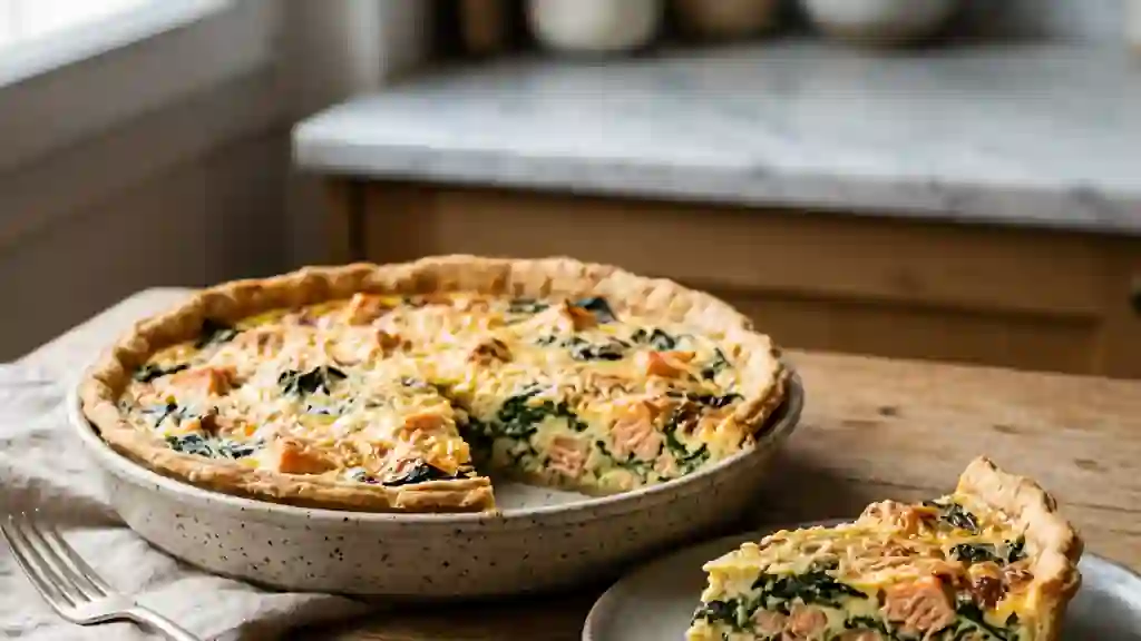 Quiche Fondante Saumon et Épinards Frais - Photo de présentation