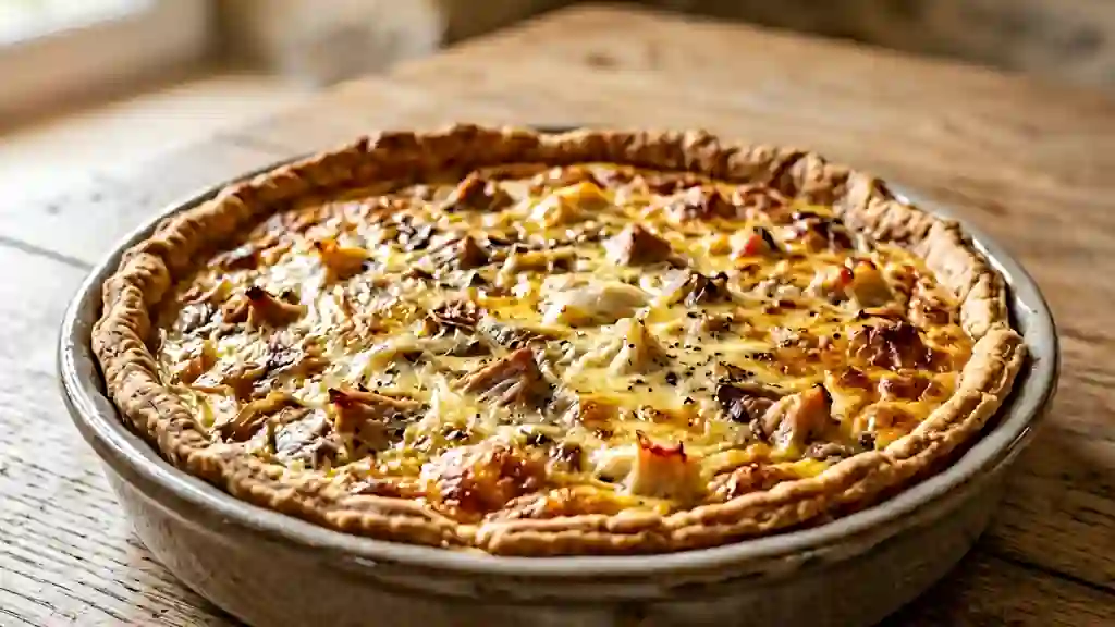 Quiche onctueuse au thon et crabe fondant - Photo de présentation