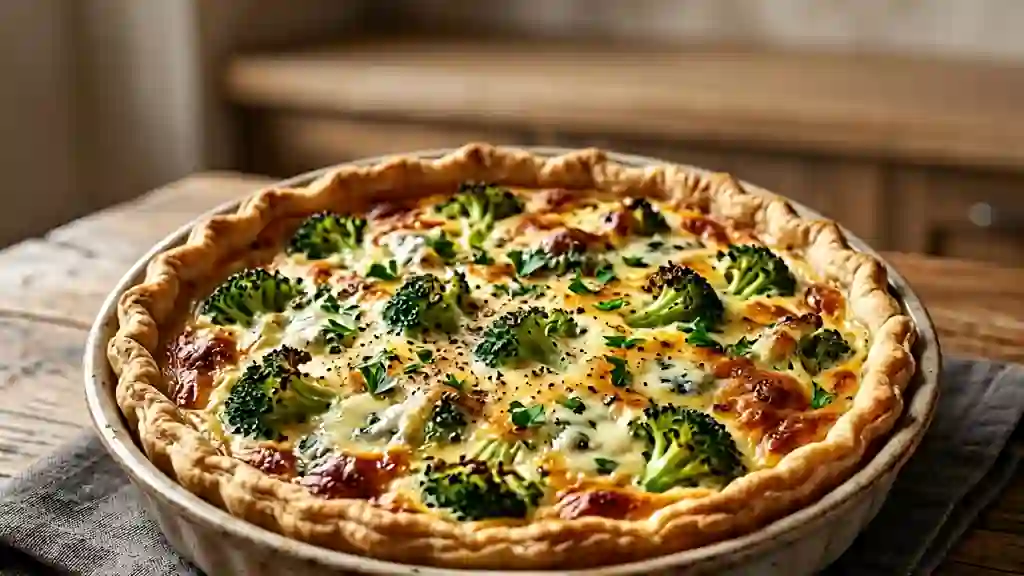 Quiche fondante brocoli et roquefort - Photo de présentation