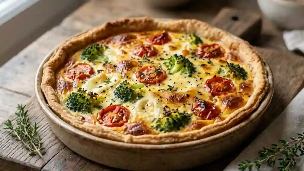 Quiche fondante au Saint-Marcellin et brocoli - Photo de présentation