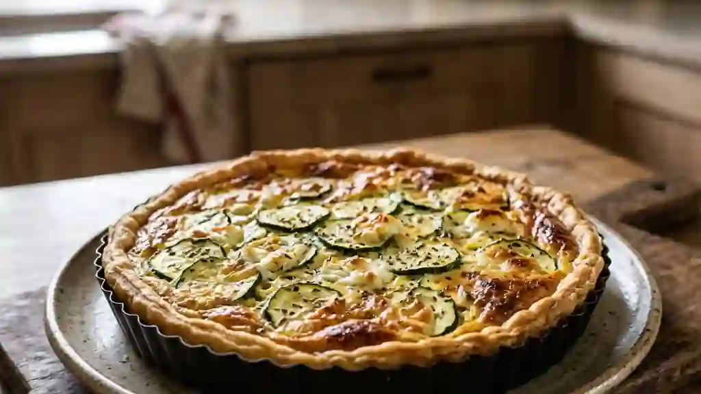 Quiche fondante courgette et chèvre frais - Photo de présentation