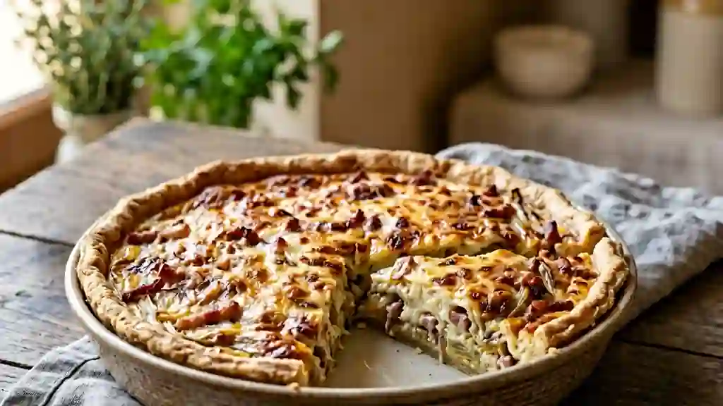 Quiche fondante aux endives et lardons fumés - Photo de présentation