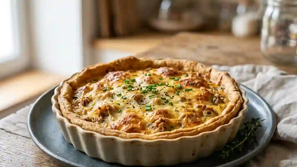 Quiche au thon fondante et croûte gratinée - Photo de présentation