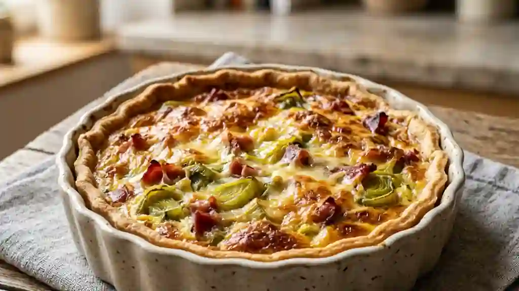 Quiche fondante au poireau et jambon cru - Photo de présentation