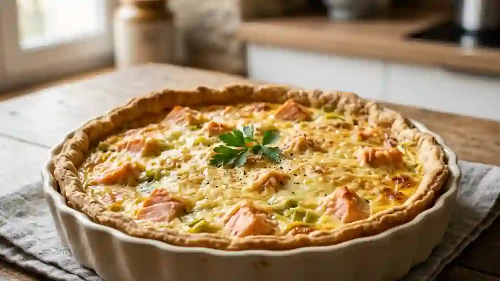 Quiche Fondante Poireaux et Saumon Frais - Photo de présentation