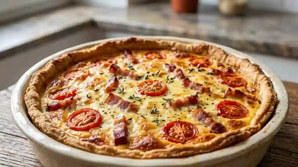 Quiche fondante tomate et jambon fumé - Photo de présentation