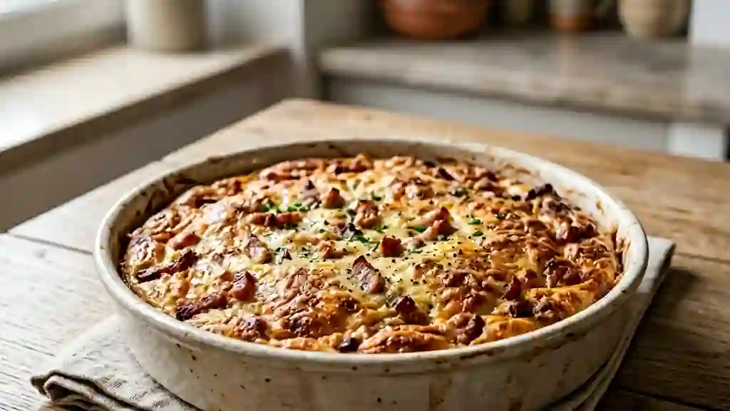 Quiche strasbourgeoise fondante et sans pâte - Photo de présentation