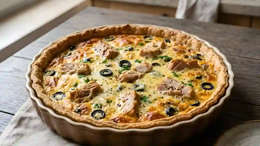 Quiche thon-olives : gratinée - Photo de présentation