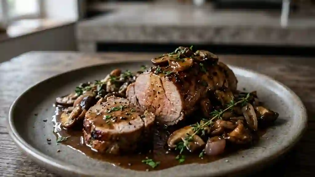 Râble de lièvre fondant aux champignons et thym - Photo de présentation