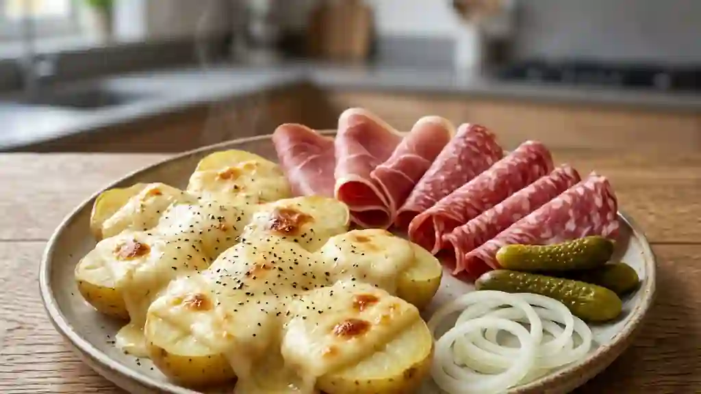 Raclette fondante et charcuterie fine - Photo de présentation