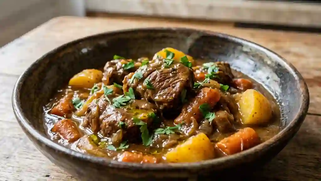 Épaule d'agneau fondante et petits légumes - Photo de présentation