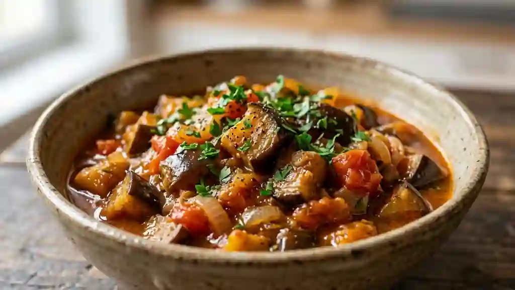 Ragoût d'aubergine fondant au cumin - Photo de présentation
