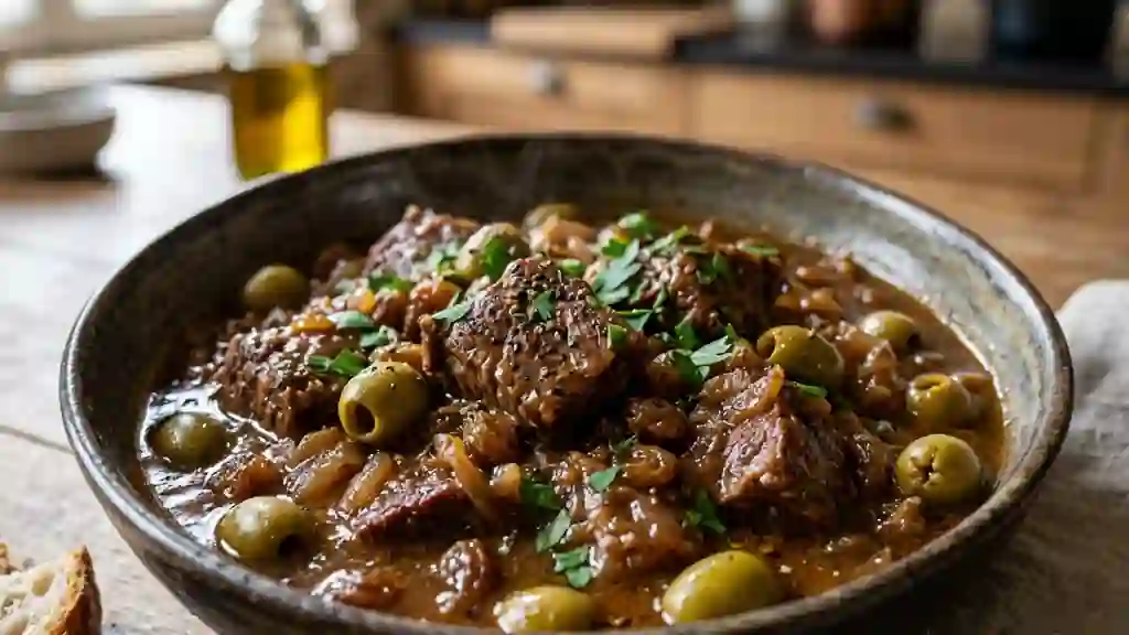 Bœuf mijoté aux olives et raisins - Photo de présentation