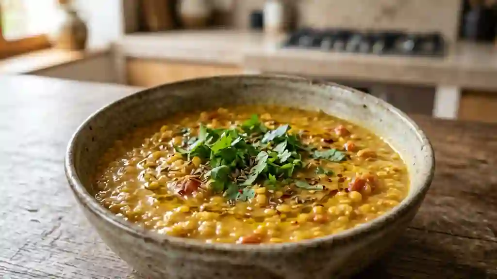 Dahl de lentilles corail onctueux et épicé - Photo de présentation