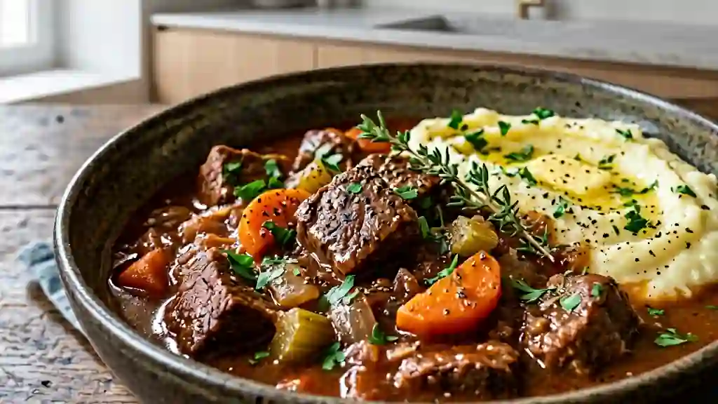 Ragoût de cœur de bœuf fondant aux légumes - Photo de présentation