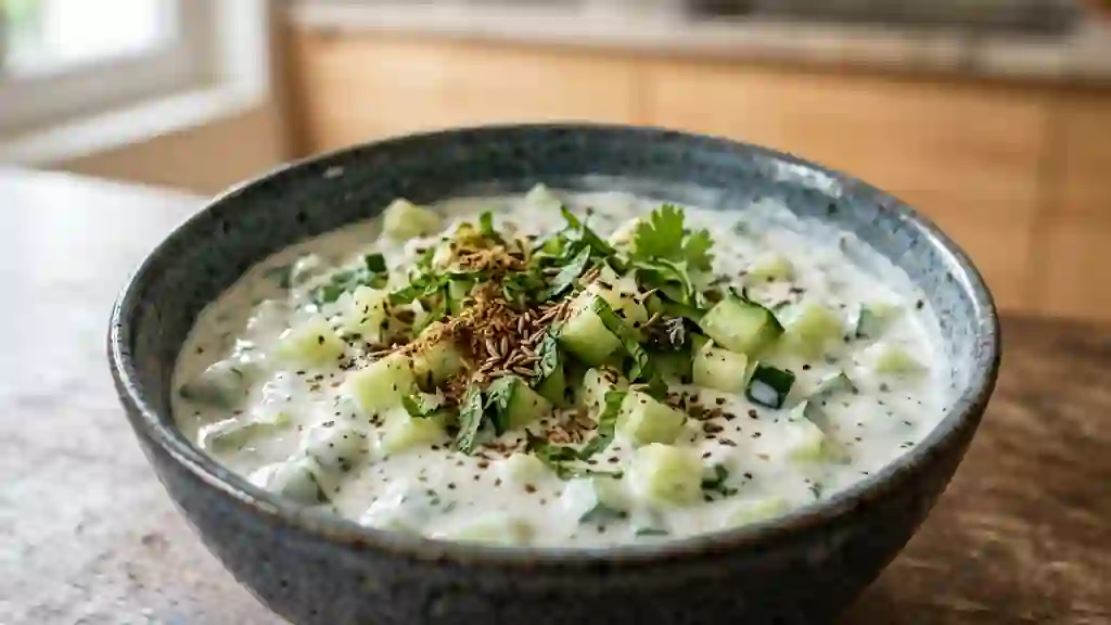 Raïta au concombre frais et cumin - Photo de présentation