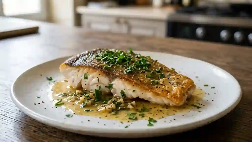 Rascasse au Citron, Peau Croustillante et Ail - Photo de présentation