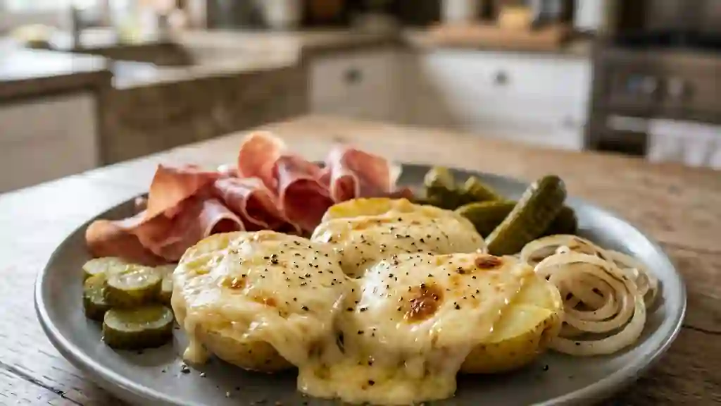 Raclette fondante et charcuterie fine - Photo de présentation