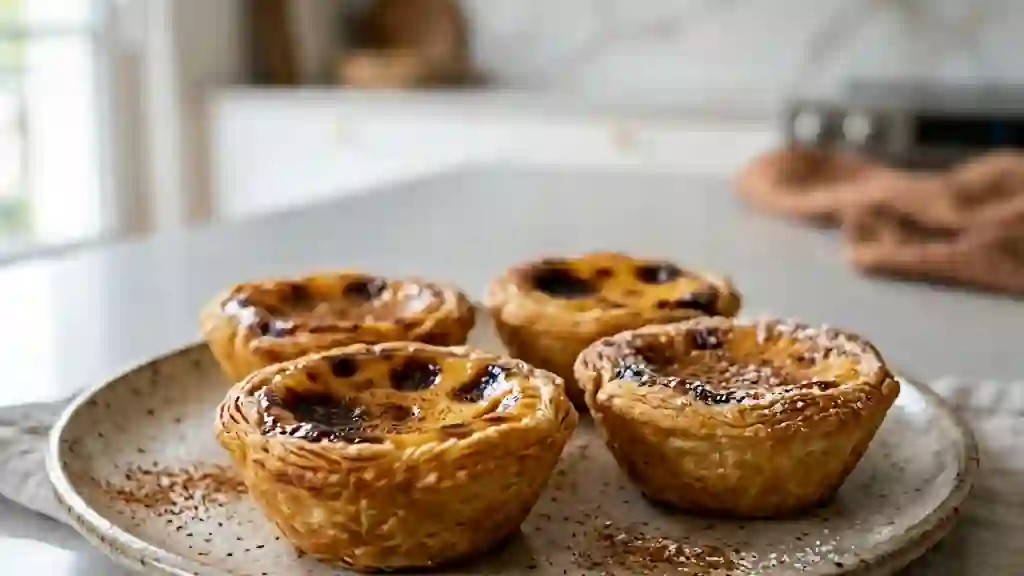 Pasteis de nata : crème fondante et feuilletage - Photo de présentation