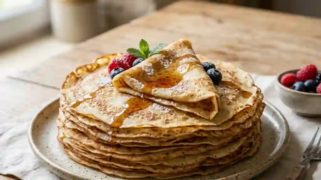 Crêpes fines et fondantes au beurre - Photo de présentation