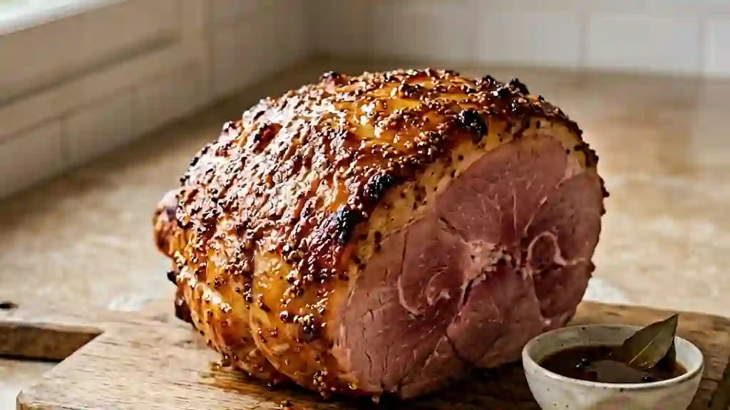 Jambon rôti au miel et à la moutarde - Photo de présentation