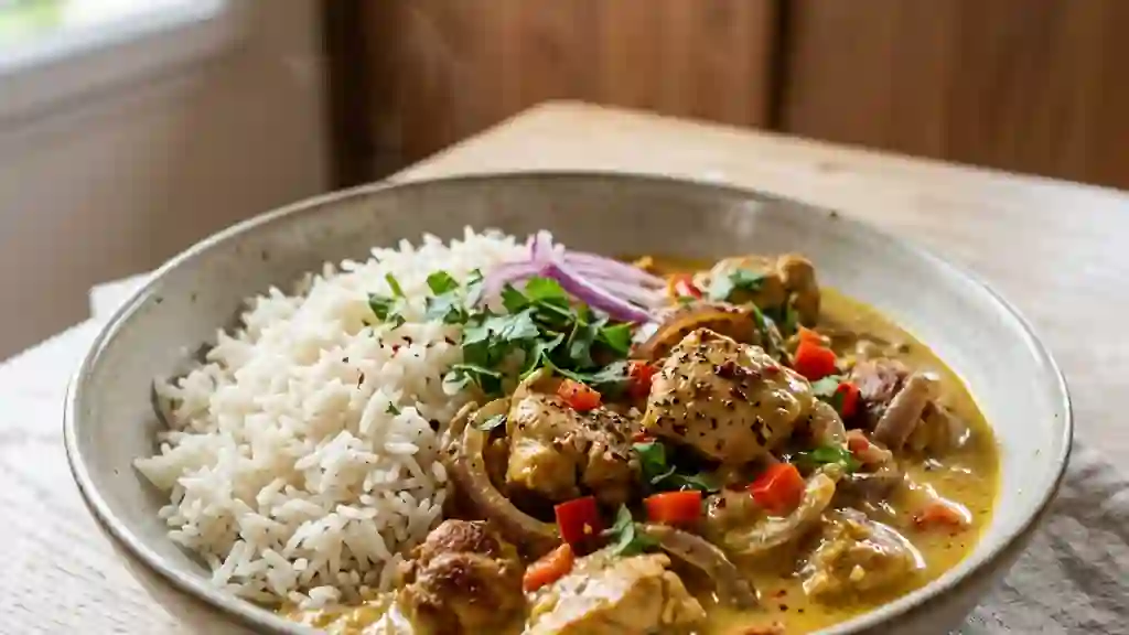Poulet crémeux au curry et coco - Photo de présentation