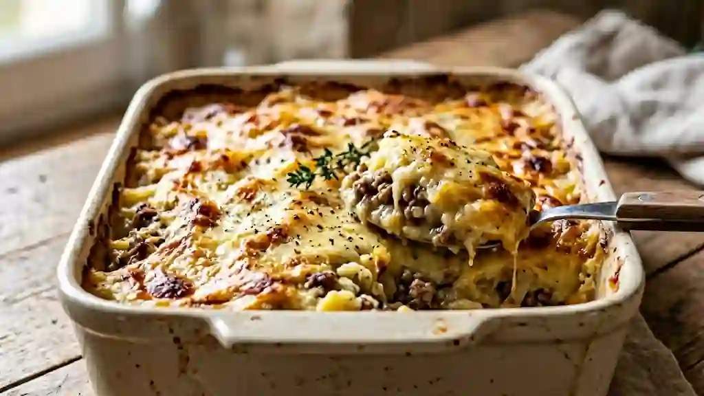 Parmentier fondant au bœuf et fromage doré - Photo de présentation