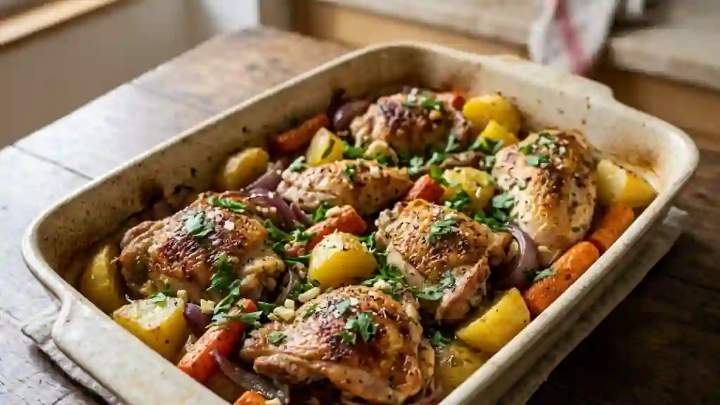 Poulet Rôti et Légumes Fondants à l'Ail - Photo de présentation
