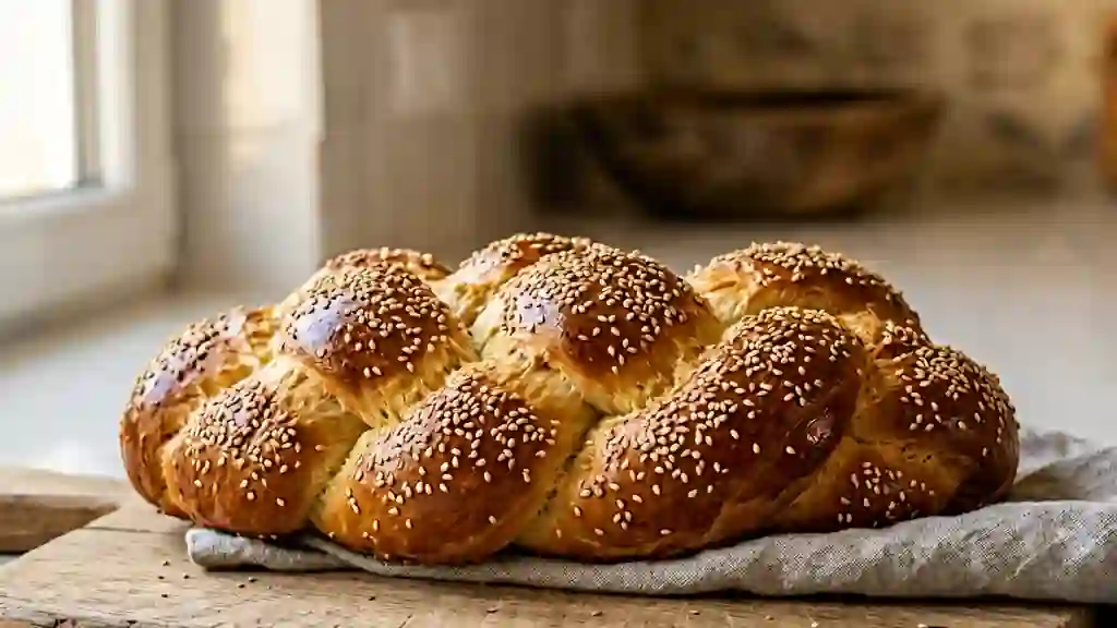 Hallah tressée à la mie filante - Photo de présentation