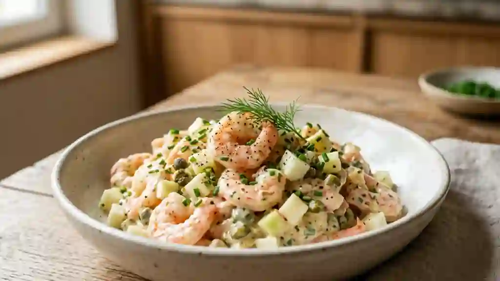 Rémoulade de crevettes au croquant de pomme - Photo de présentation