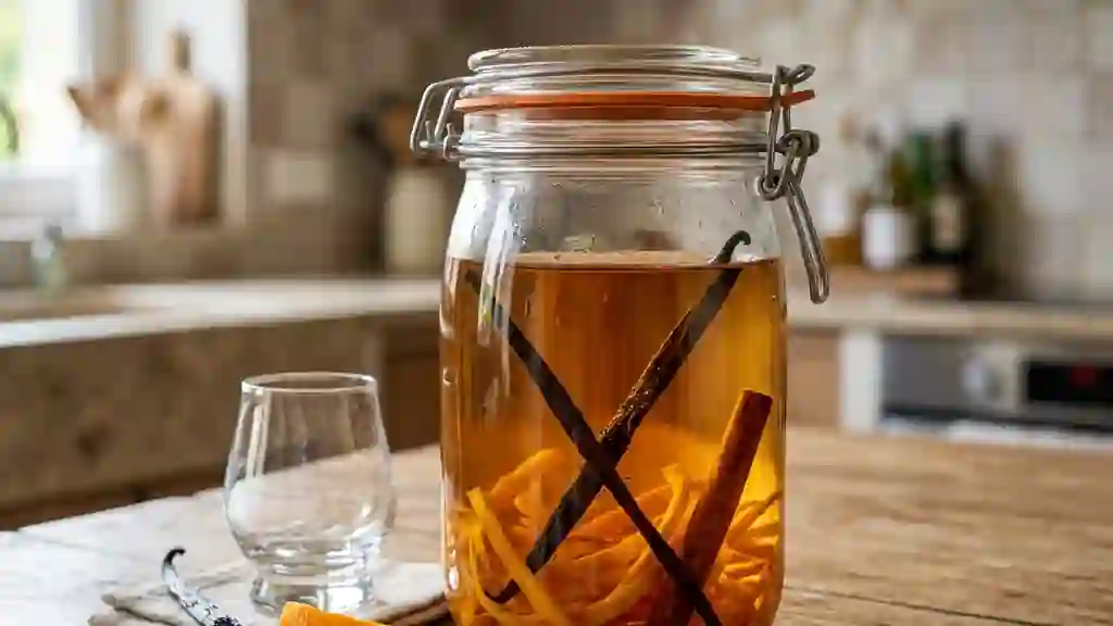 Rhum arrangé orange et cannelle intense - Photo de présentation