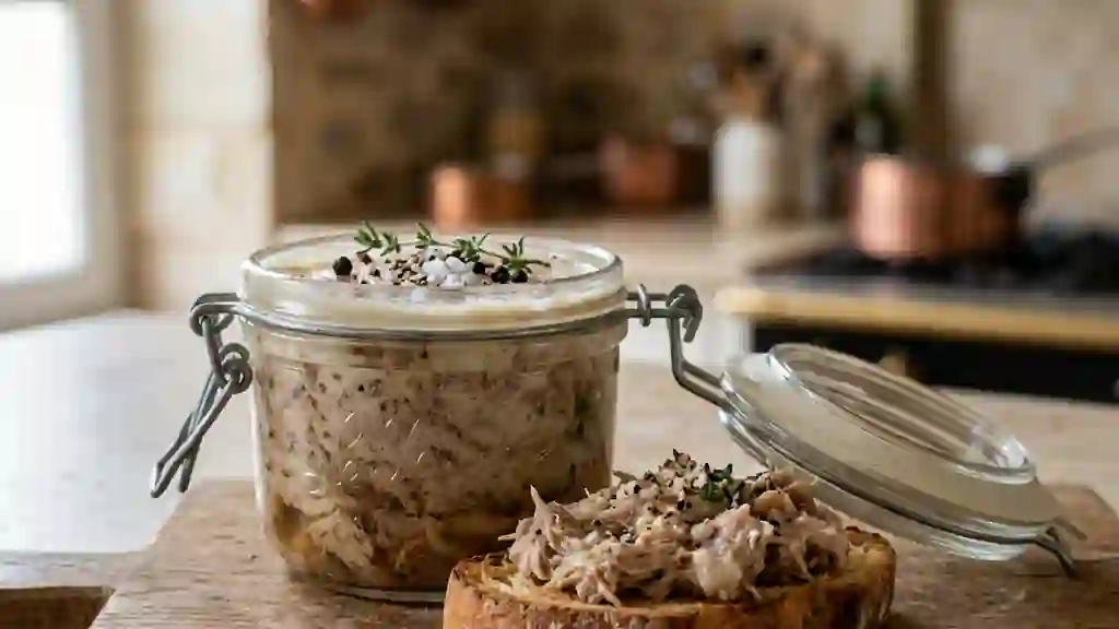 Rillettes de porc fondantes à l'ail - Photo de présentation