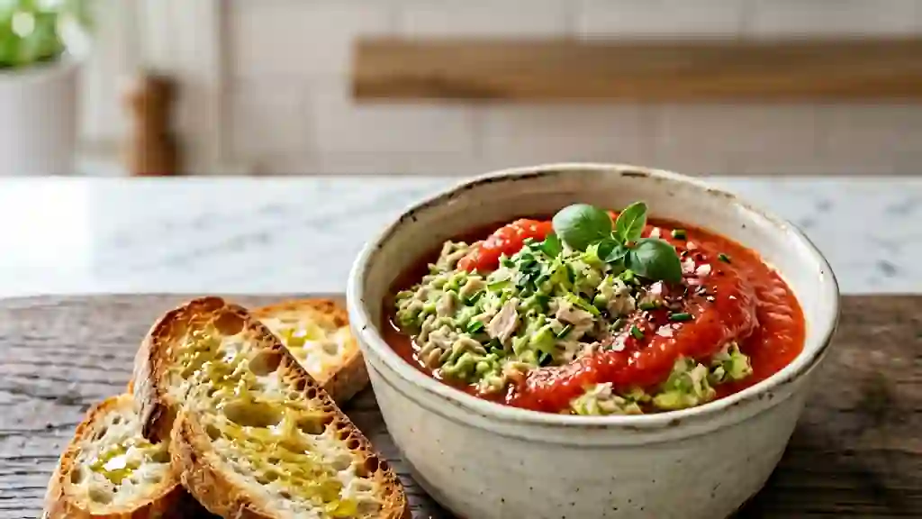 Rillettes thon-avocat au coulis de tomate frais - Photo de présentation