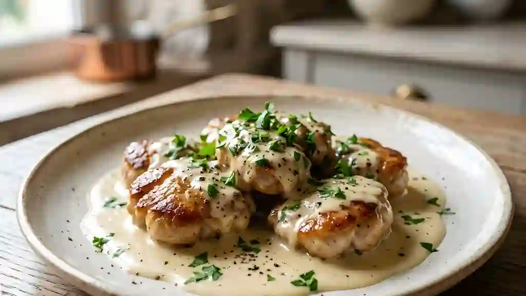Ris de veau fondants à la crème et vin blanc - Photo de présentation