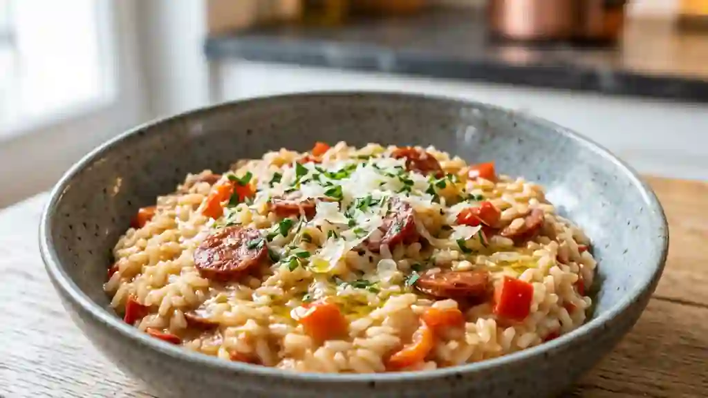 Risotto Fondant au Chorizo et Poivrons - Photo de présentation
