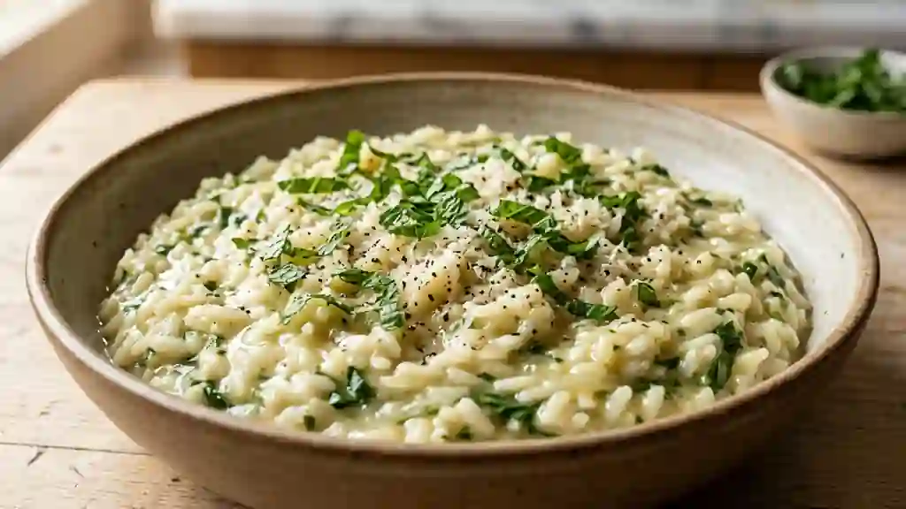 Risotto onctueux à la menthe fraîche - Photo de présentation