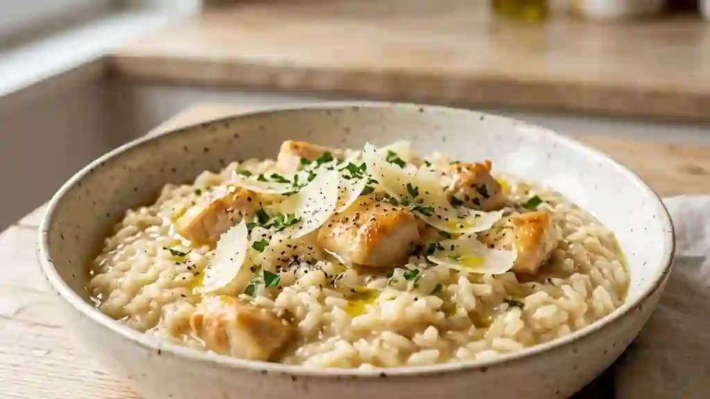 Risotto de volaille onctueux au parmesan - Photo de présentation
