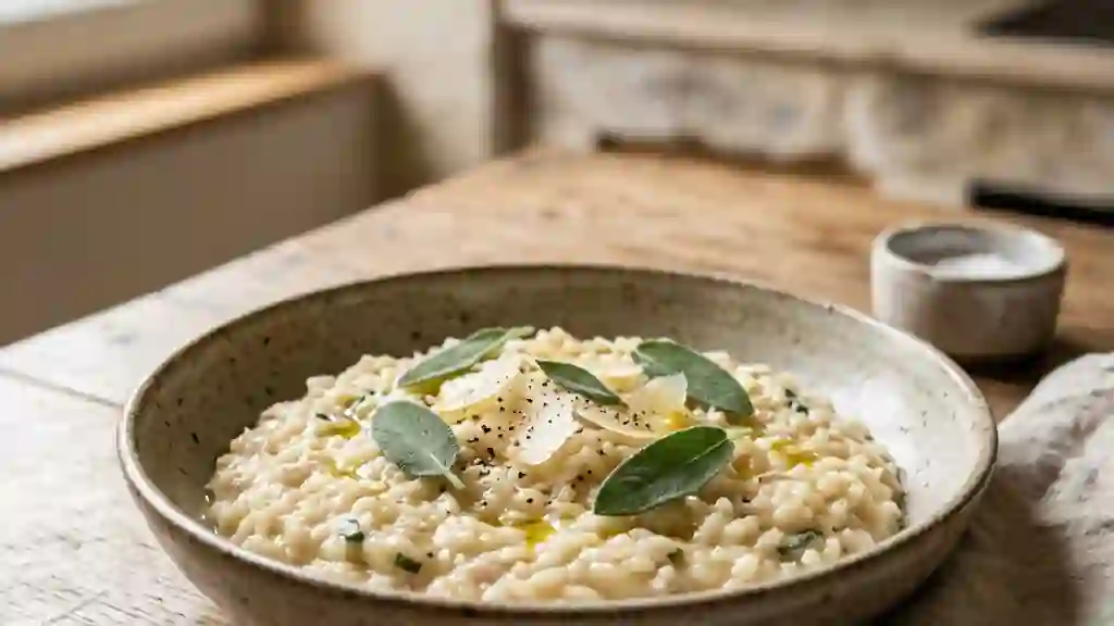 Risotto Onctueux Parmesan et Sauge Fraîche - Photo de présentation