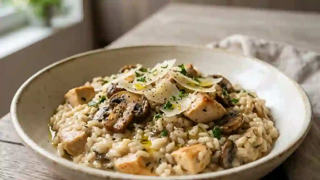 Risotto Onctueux Poulet et Champignons - Photo de présentation