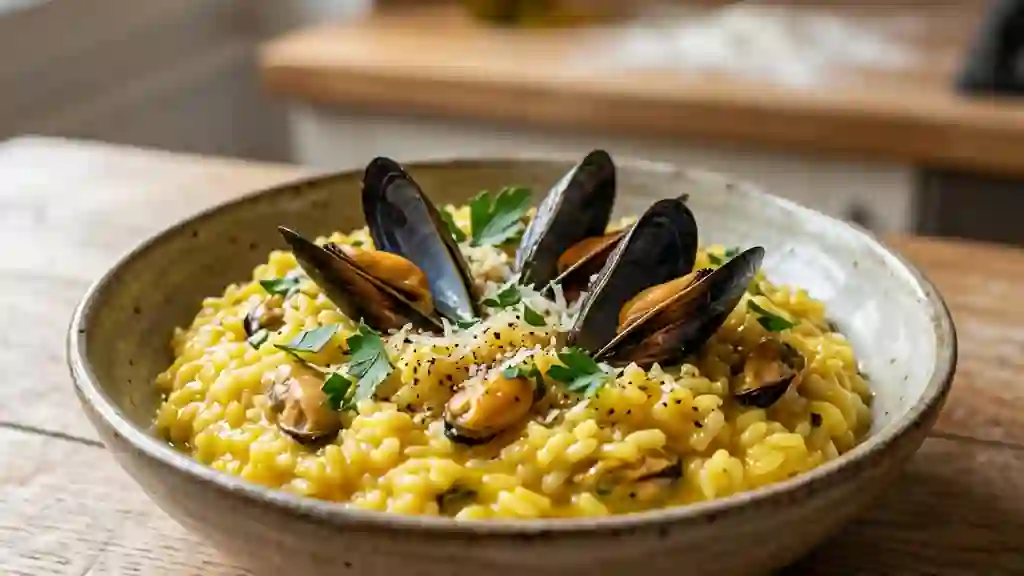 Risotto Safran et Moules Crémeuses - Photo de présentation