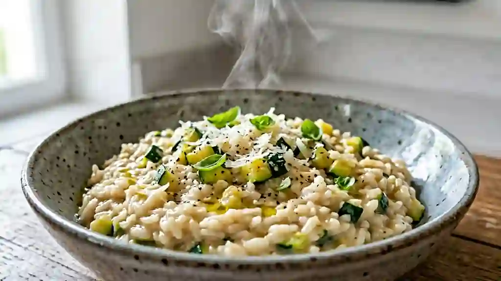 Risotto onctueux aux courgettes et parmesan - Photo de présentation