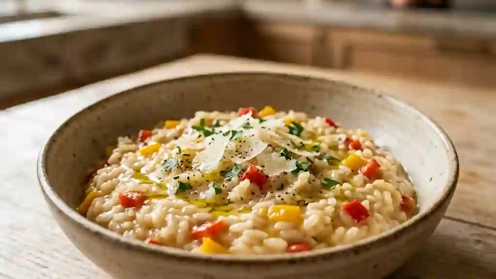 Risotto fondant aux deux poivrons - Photo de présentation