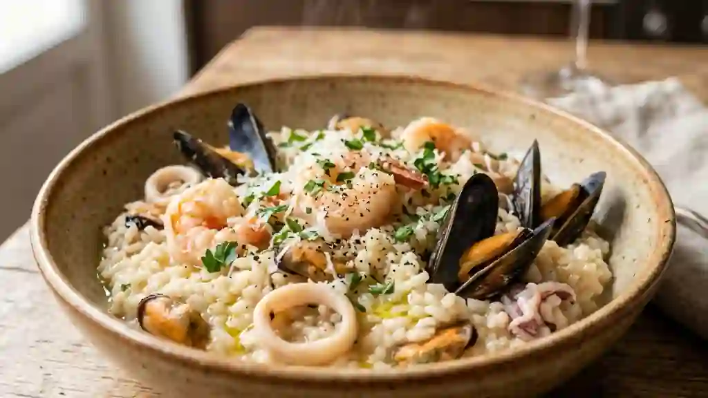 Risotto crémeux aux fruits de mer - Photo de présentation