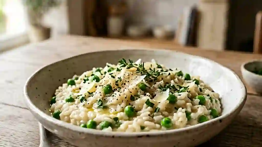 Risotto Fondant aux Petits Pois & Parmesan - Photo de présentation