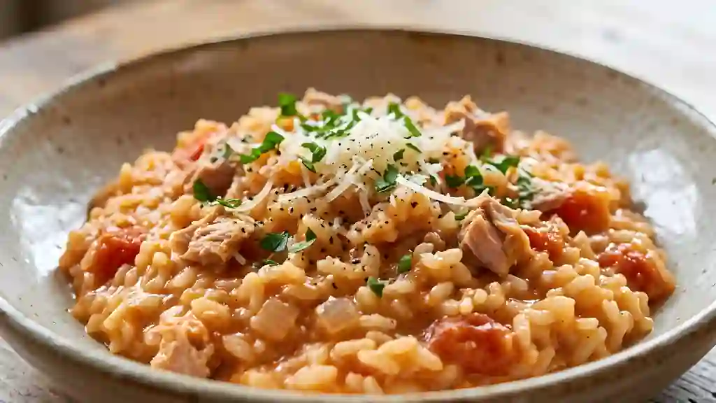 Risotto crémeux thon et tomates fondantes - Photo de présentation