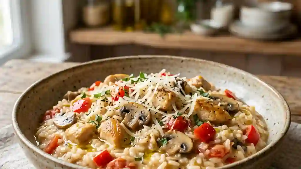 Risotto Crémeux au Poulet et Légumes du Sud - Photo de présentation