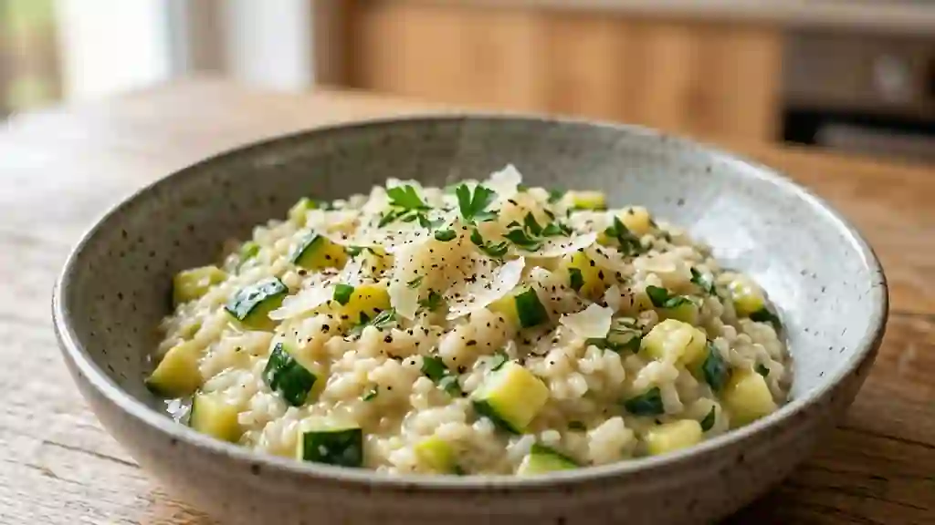 Risotto fondant courgettes et parmesan - Photo de présentation