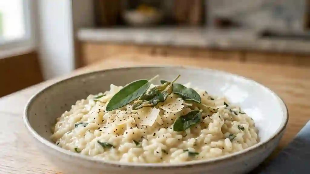 Risotto onctueux au beurre de sauge - Photo de présentation
