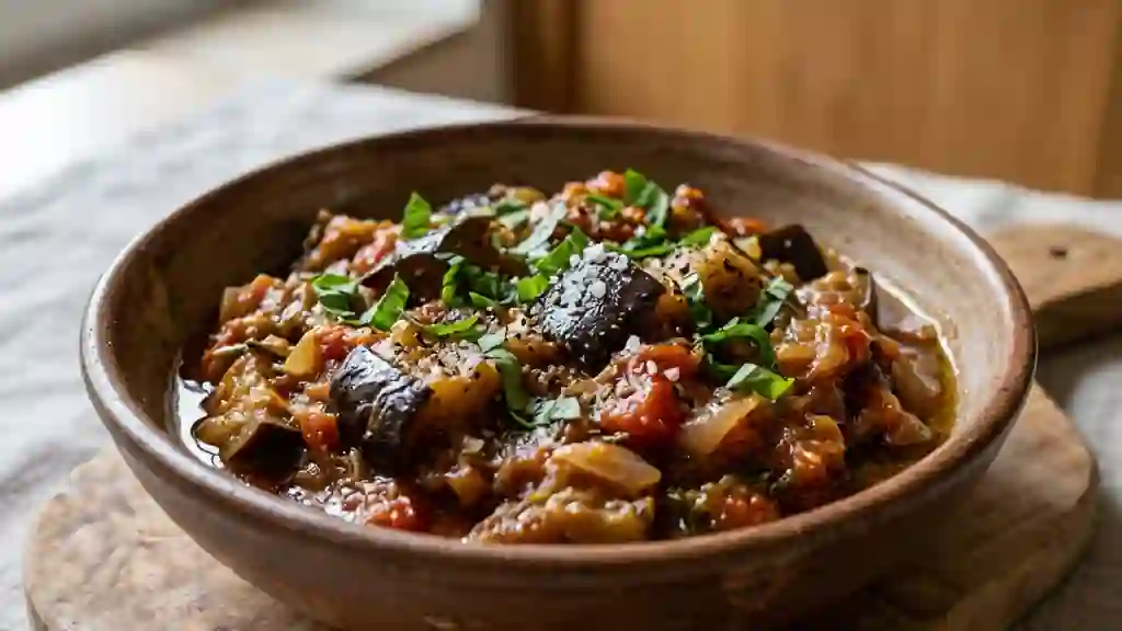 Riste d'aubergines fondante et confite - Photo de présentation