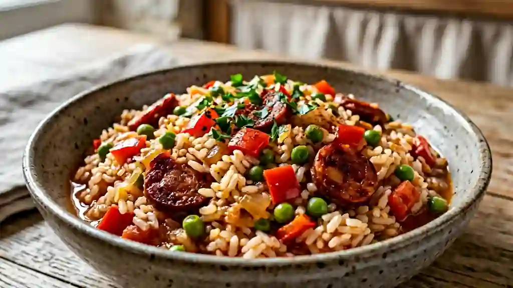 Riz catalan au chorizo et poivrons fondants - Photo de présentation